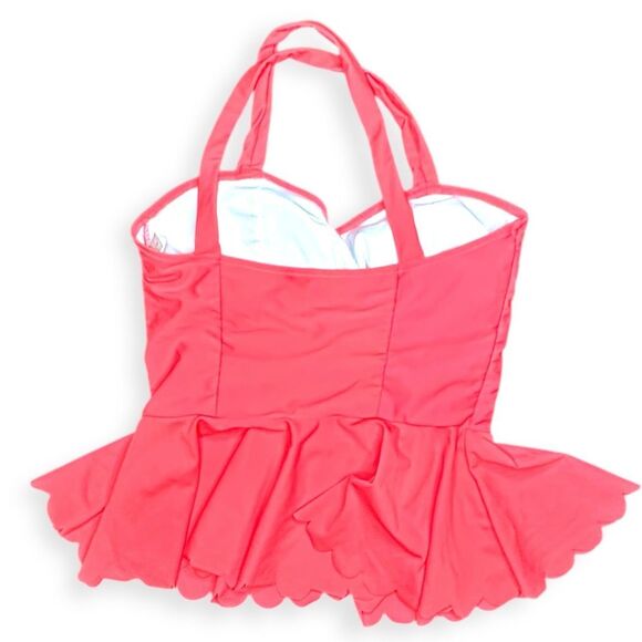 CUPSHE Women’s Coral Peplum Tankini Top Size Large - Picture 2 of 5